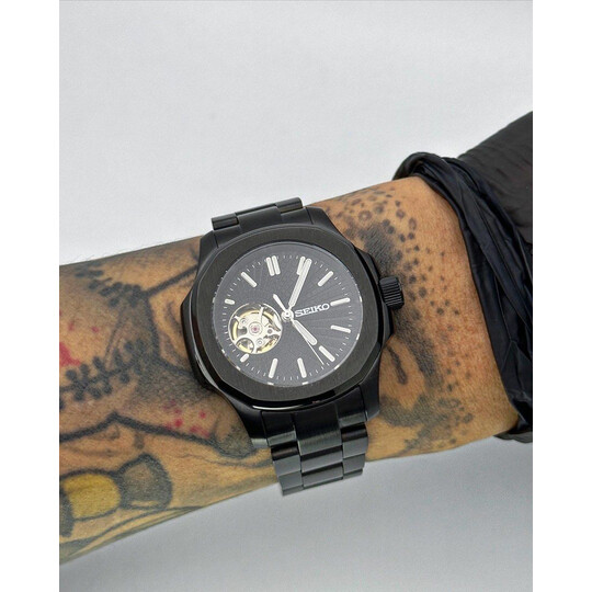 Custom Seiko Mod • Blacken Open-Heart Nautilus • 40mm